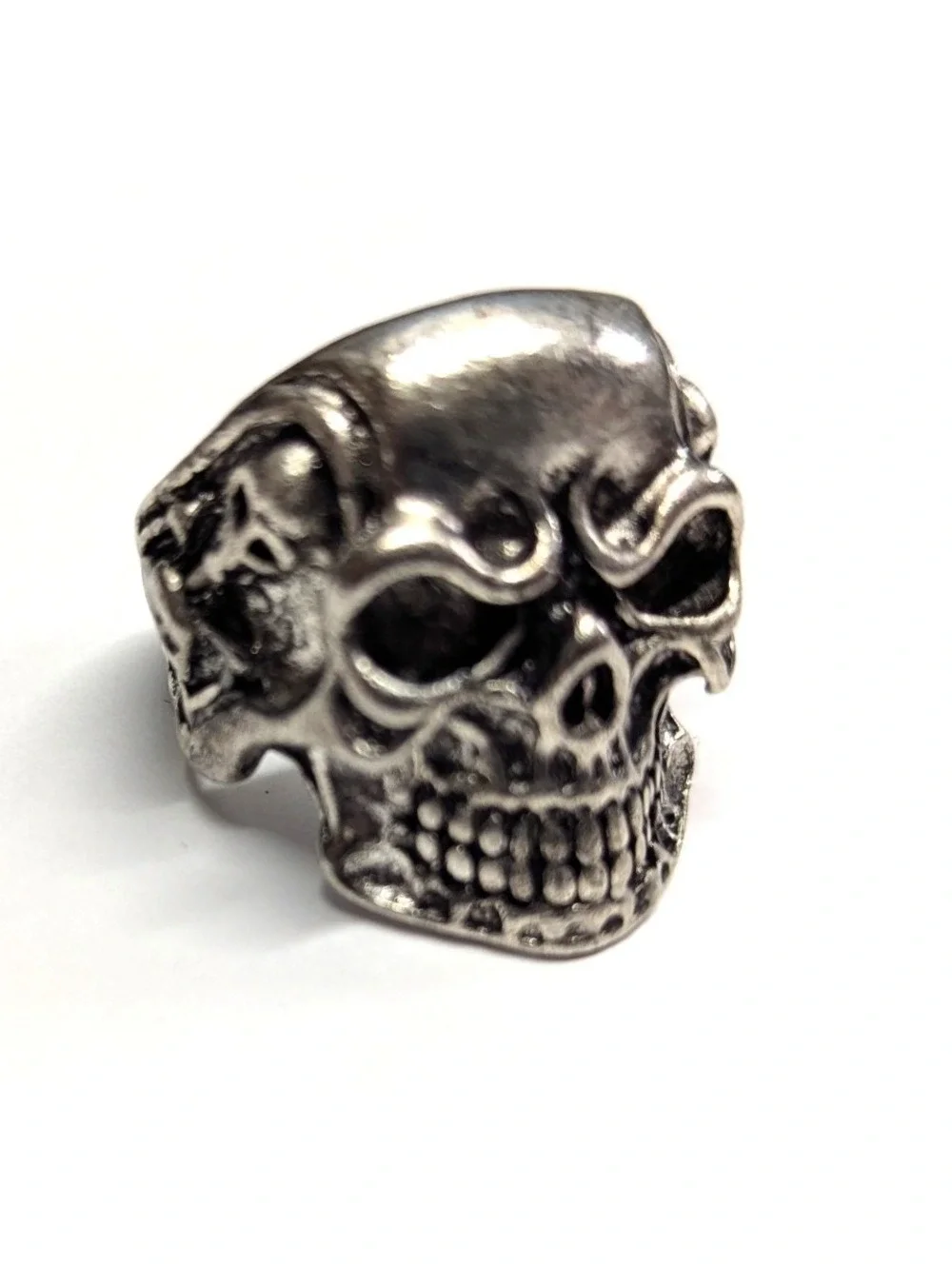 Vintage New Skull Ring Unisex Big Mens Plus Size 11 SilverTone Gothic Biker